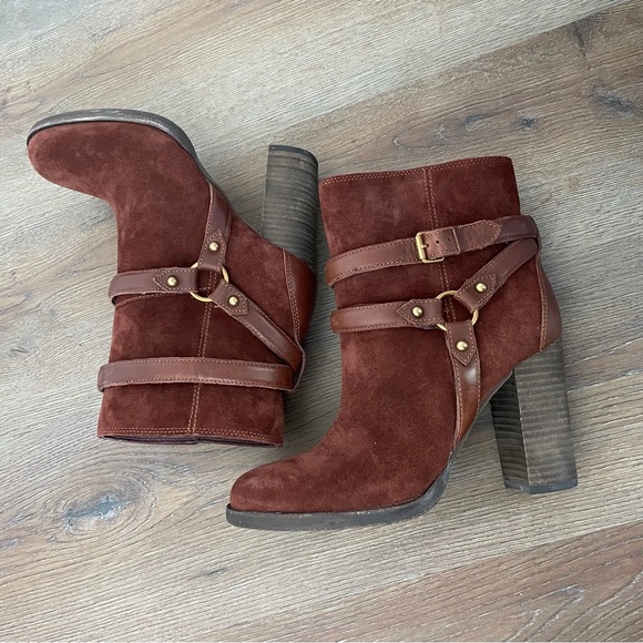 Ugg Dandridge Suede Harness Booties Mahogany-New in a box -SZ 8 - Picture 9 of 11